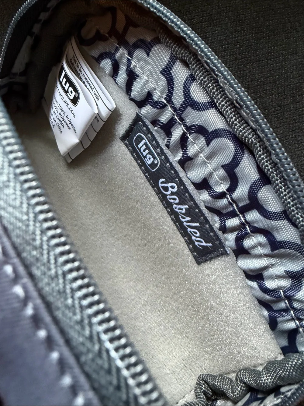 Lug Bobsled Eyeglass Case Pouch Bag – Butterfly Grey Gray Purple Blue